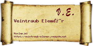 Veintraub Elemér névjegykártya